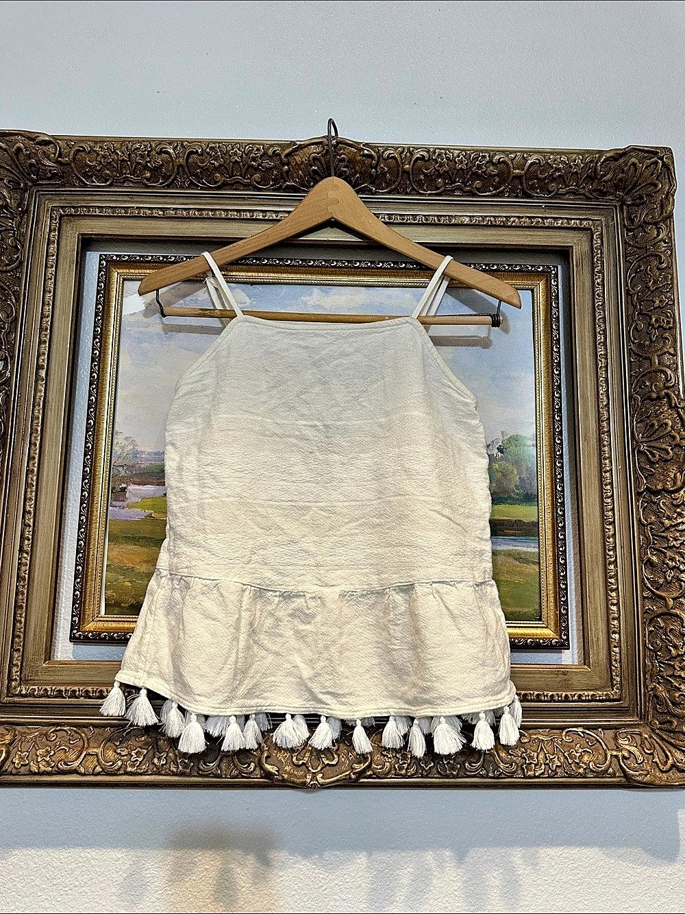 a.n.a. A New Approach Cotton Tassel Hem Camisole Top